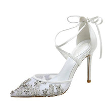 Women's Petite Size Lace Mesh Heels AW2630