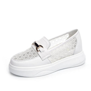 Women's Petite Size Lace Mesh Thicksole Casual Shoes MS369