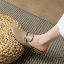 Women's Petite Size Leather Loafers DS85