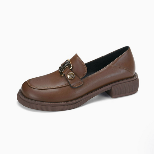 Women's Petite Size Leather Loafers MS507