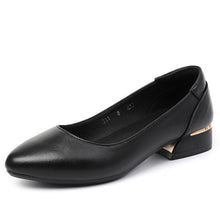 Women's Petite Size Leather Low Heel Pumps DS131