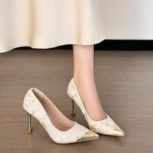 Women's Petite Size Metallic Lace Pump Shoes AW2702
