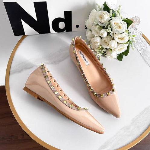 Women's Petite Size Patent Shoes With Stud FS150
