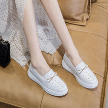 Women's Petite Size Slip On Leather Casual Shoes MS371