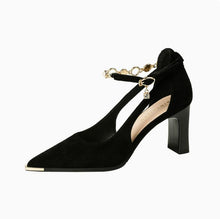 Women's Petite Size Suede Chunky Heel Shoes AW2700