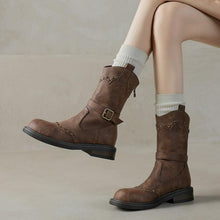 Women's Petite Size Western Short Boots With Stud FS309