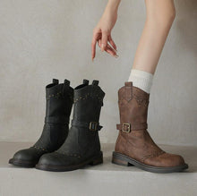 Women's Petite Size Western Short Boots With Stud FS309
