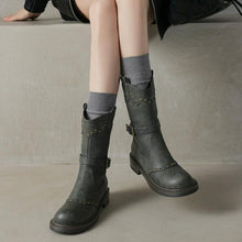 Women's Petite Size Western Short Boots With Stud FS309