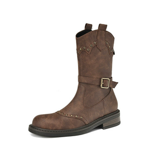 Women's Petite Size Western Short Boots With Stud FS309