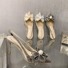 Women's Petite Slingback Glitter Dress Heels TS426