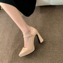 Women's Petite Small Chunky High Heel Shoes FS355(Size 3-5)