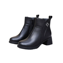 Women's Petite Small Feet Block Leather Boots FS173
