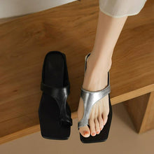 Women's Petite Square Toe Block Sandal Shoes FS365