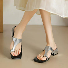 Women's Petite Square Toe Block Sandal Shoes FS365