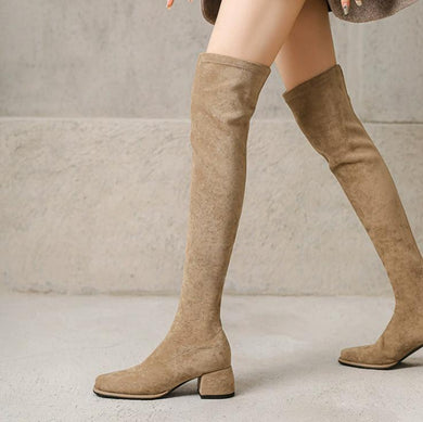 Women's Petite Stretch Knee High Boots FS207