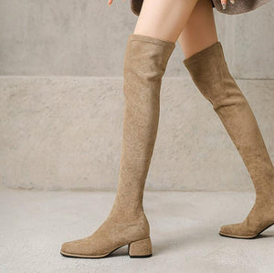 Women's Petite Stretch Knee High Boots FS207