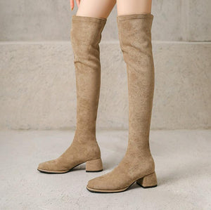 Women's Petite Stretch Knee High Boots FS207