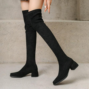Women's Petite Stretch Knee High Boots FS207