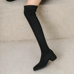 Women's Petite Stretch Knee High Boots FS207