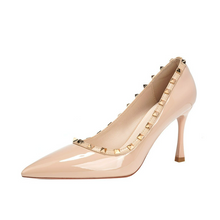 Women's Petite Stud Patent Heel Pumps FS226