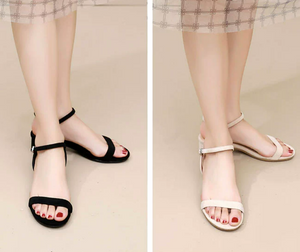 Women's Petite Suede Block Heel Sandals MS521