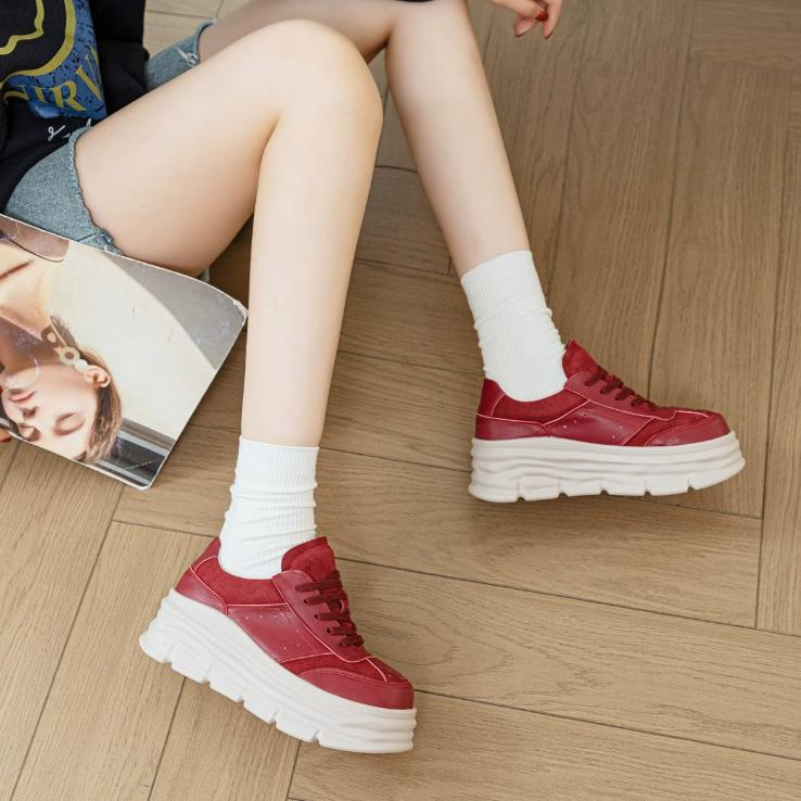 Women's Petite Thicksole Suede Sneakers FS266
