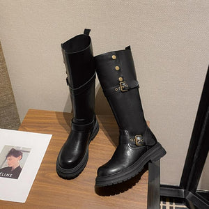 Women's Petite Under Knee Calf Long Boots FS241