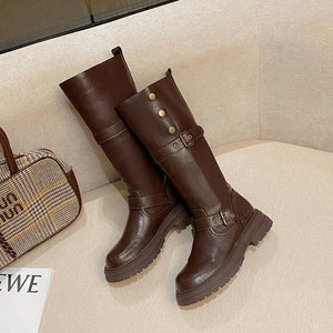 Women's Petite Under Knee Calf Long Boots FS241