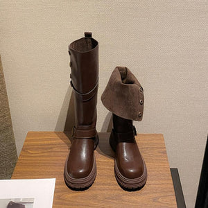 Women's Petite Under Knee Calf Long Boots FS241