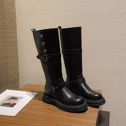 Women's Petite Under Knee Calf Long Boots FS241
