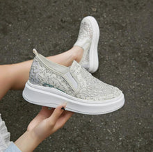 Women's Petite White Lace Mesh Casual Shoes SS27100