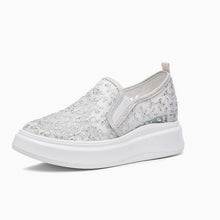 Women's Petite White Lace Mesh Casual Shoes SS27100