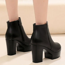 Women's Platform Chunky Side Zipper Short Boots FS190