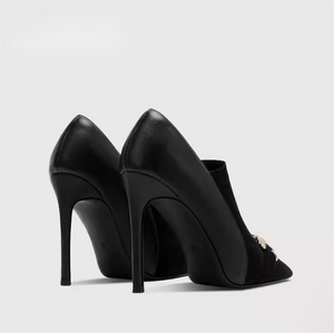 Women's Pointy Booties With Metal Buckle TS276