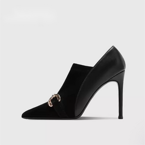 Women's Pointy Booties With Metal Buckle TS276