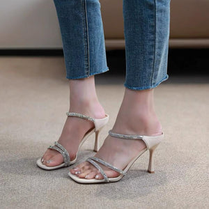 Women's Rhinestone Strap High Heeled Shoes FS104