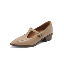 Women's Size 3 Closed T Strap Leather Shoes MS117