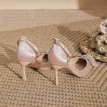 Women's Small Feet Ankle Strap Satin Heels FS339