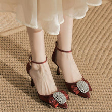 Women's Small Feet Ankle Strap Satin Heels FS339