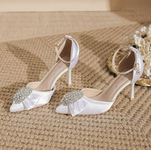 Women's Small Feet Ankle Strap Satin Heels FS339