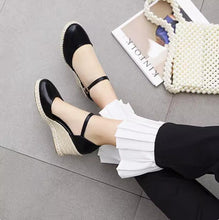 Women's Small Feet Ankle Strap Wedge Shoes MS113