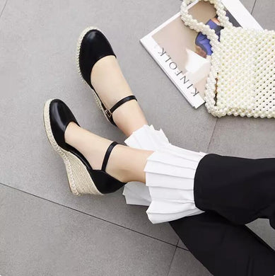Women's Small Feet Ankle Strap Wedge Shoes MS113