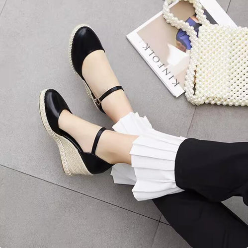 Women's Small Feet Ankle Strap Wedge Shoes MS113