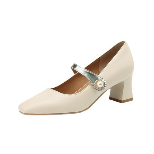 Women's Small Feet Block Chunky Heel Shoes FS217