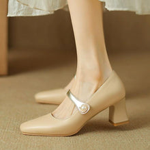 Women's Small Feet Block Chunky Heel Shoes FS217
