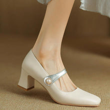 Women's Small Feet Block Chunky Heel Shoes FS217