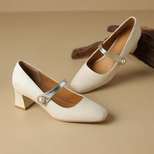 Women's Small Feet Block Chunky Heel Shoes FS217