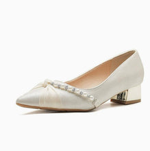 Women's Small Feet Block Heel Satin Shoes AW2648