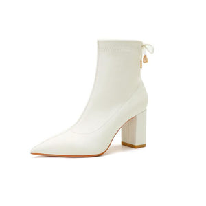 Women's Small Feet Chunky Heel Short Boots TS55