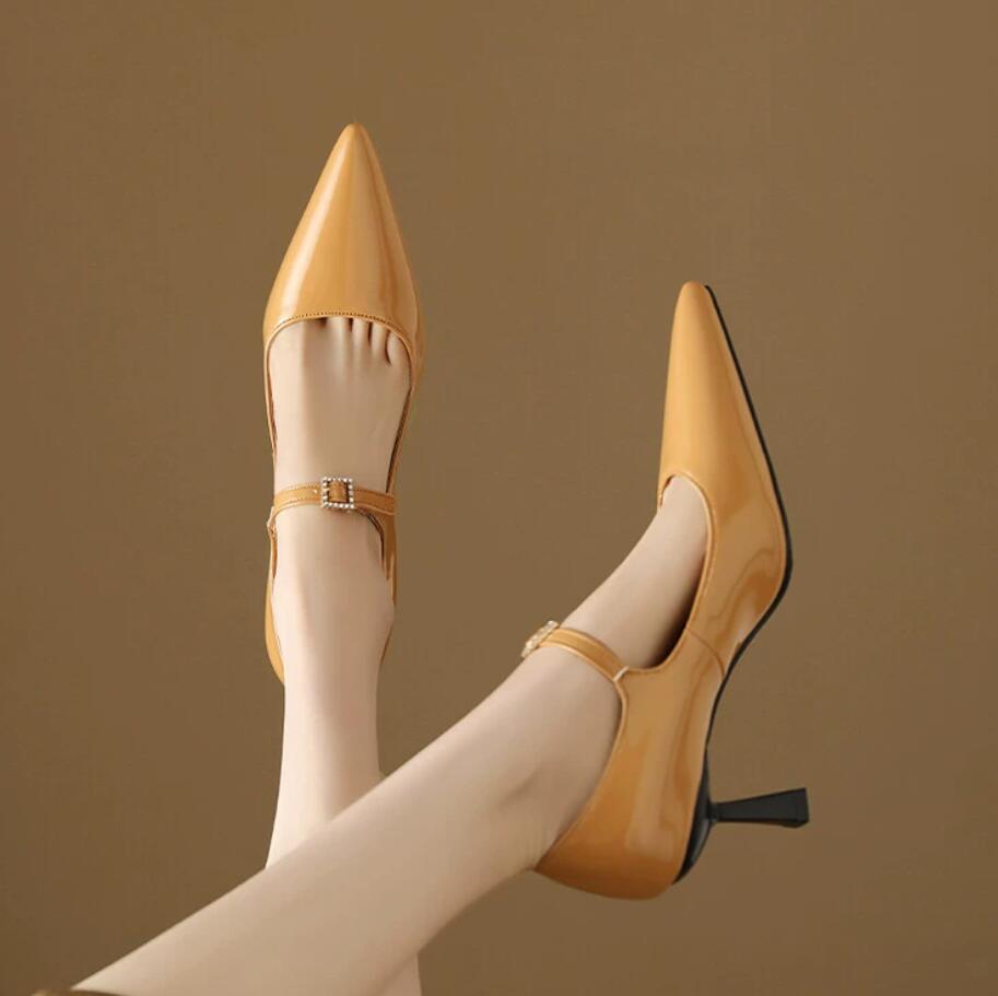 Women's Small Feet Pointy Patent Heel Shoes BS287